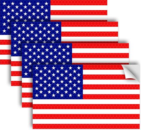 reflective us flag sticker|More.